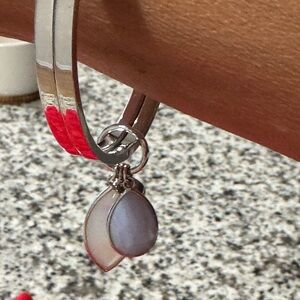 Silver Bracelet with Teardrop Pendant and Tassel